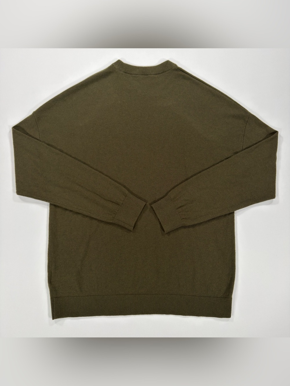 Reiss Putney Mens Wool Blend Crewneck Sweater Size M Olive Green Pullover - Picture 7 of 9